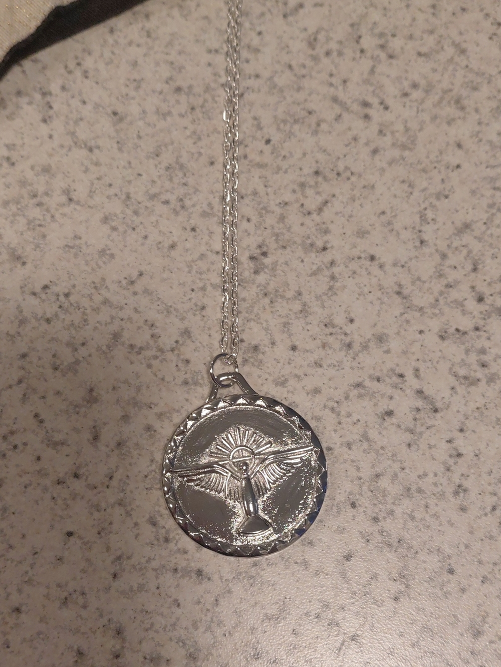 Silver Winged Medallion Pendant Necklace - Women's Jewelry